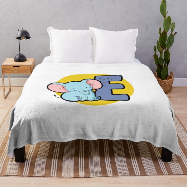 Artikelvorschau, Alphabet Buchstabe E Niedlicher Baby Blauer Elefant entworfen und verkauft von kidsmonogram.