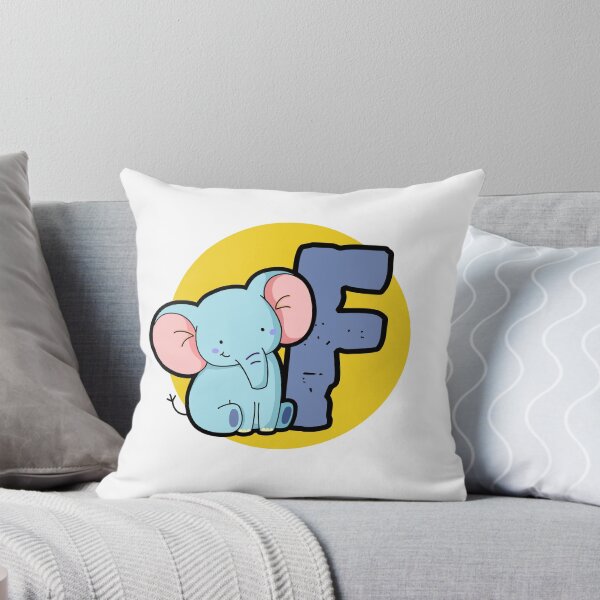 Artikelvorschau, Alphabet Buchstabe F Niedlicher Baby Blauer Elefant entworfen und verkauft von kidsmonogram.