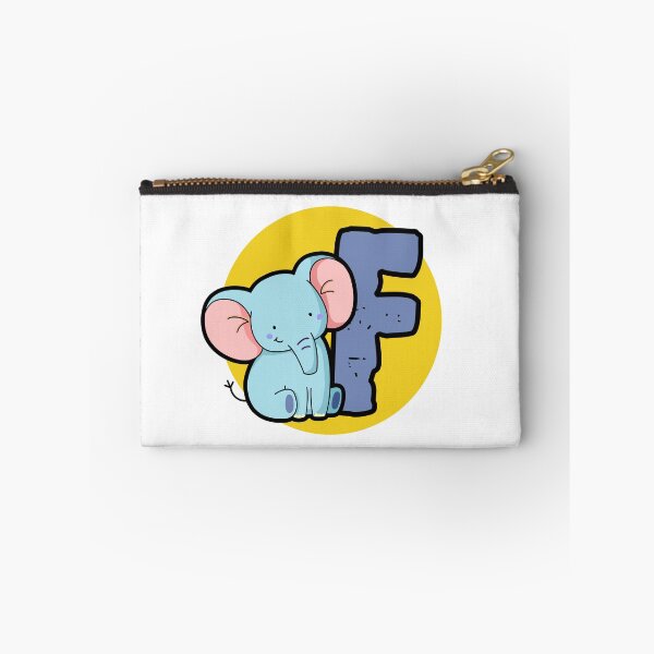 Artikelvorschau, Alphabet Buchstabe F Niedlicher Baby Blauer Elefant entworfen und verkauft von kidsmonogram.