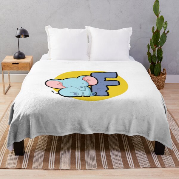 Artikelvorschau, Alphabet Buchstabe F Niedlicher Baby Blauer Elefant entworfen und verkauft von kidsmonogram.