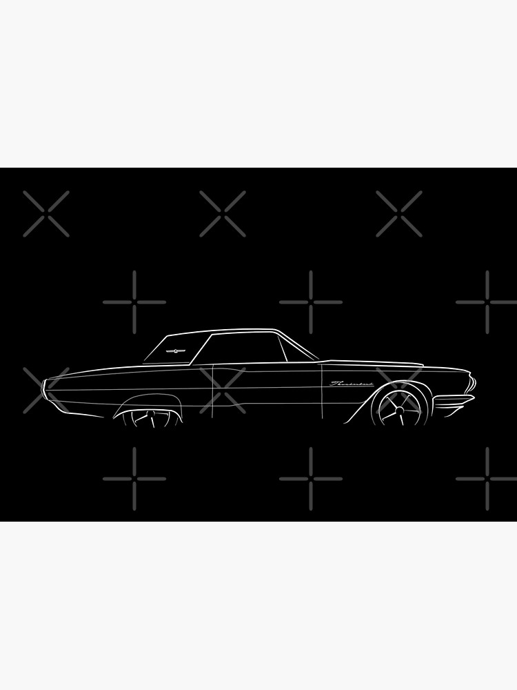 1964 Ford Thunderbird - profile stencil, white by mal-photography