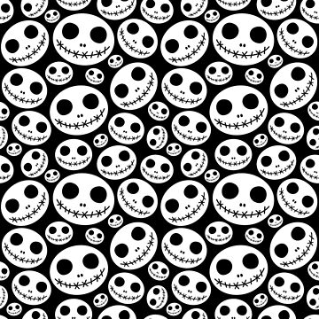 Artwork thumbnail, Halloween Skeleton Jack Skellington Pattern Skelington by Draculaura2009