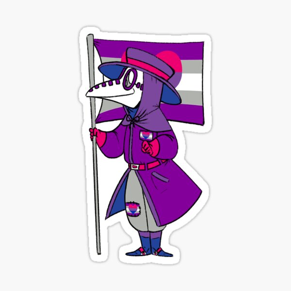 Bi Graysexual Pride Plague Doctor Sticker By Soodie Redbubble 8624