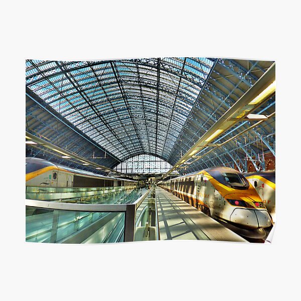 Canvas Eurostar Train at Gare du Nord Art print POSTER