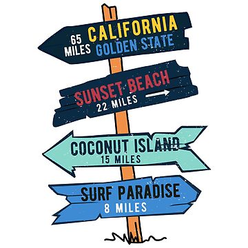Aperçu de l'œuvre Autocollant de surf vintage Panneau en bois de plage de Californie de TonySpencer