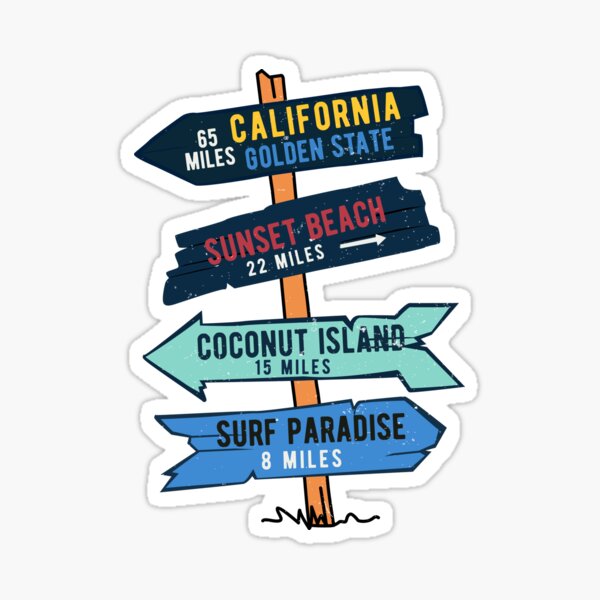 Aperçu de l'œuvre Autocollant de surf vintage Panneau en bois de plage de Californie créée et vendue par TonySpencer.