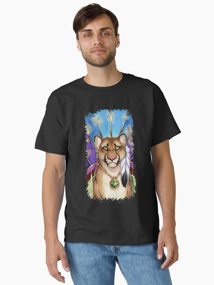 Thumbnail 2 of 7, Classic T-Shirt, Tribal Mystic Puma designed and sold by cybercat.