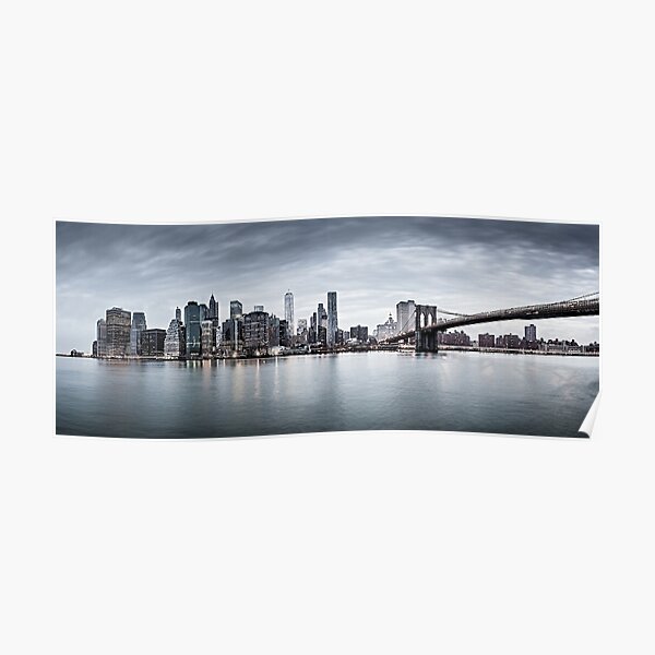 New York city sunset panorama Poster