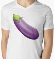Eggplant Emoji Men's V-Neck T-Shirt