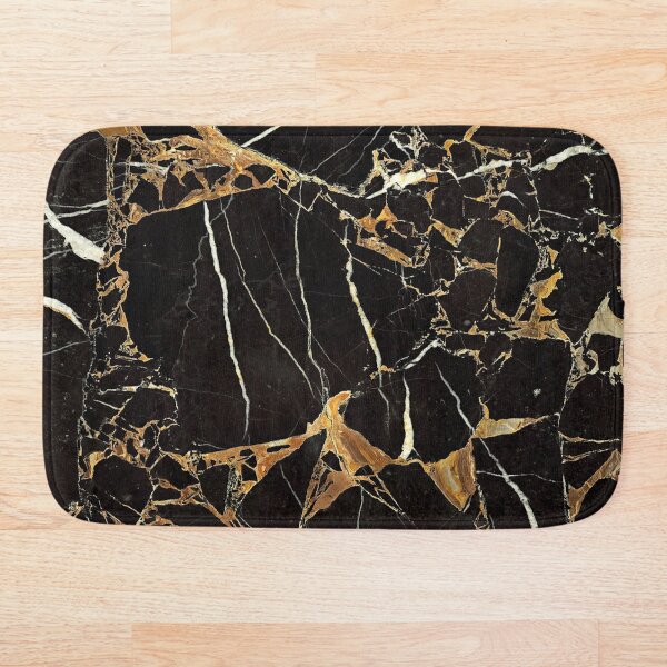 Black + Gold Bath Mat