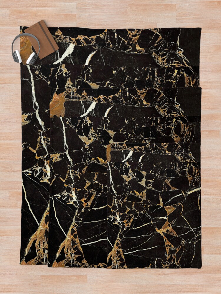 "Black + Gold" Throw Blanket for Sale by quinnhopp Redbubble