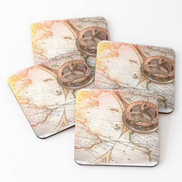 Item preview, old map and compass , navigation and geography  designed and sold by Studio13lights.