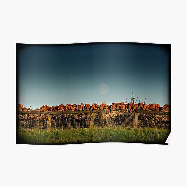 moonrise over the Cotswold Way, England Poster