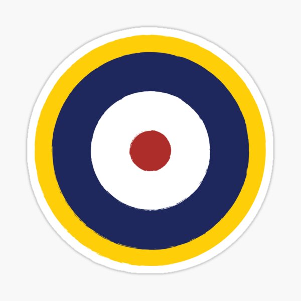 Autocollant Vinyle Rondelle RAF Royal Air Force Type A2 - Diamètre 100 Mm, Finition Brillante, Marque StickersWorld