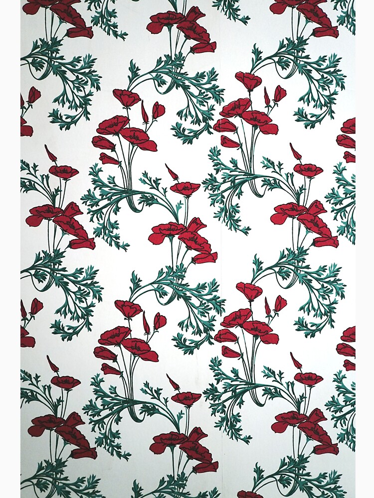 Red Poppies Vintage Victorian Wallpaper by douglasewelch