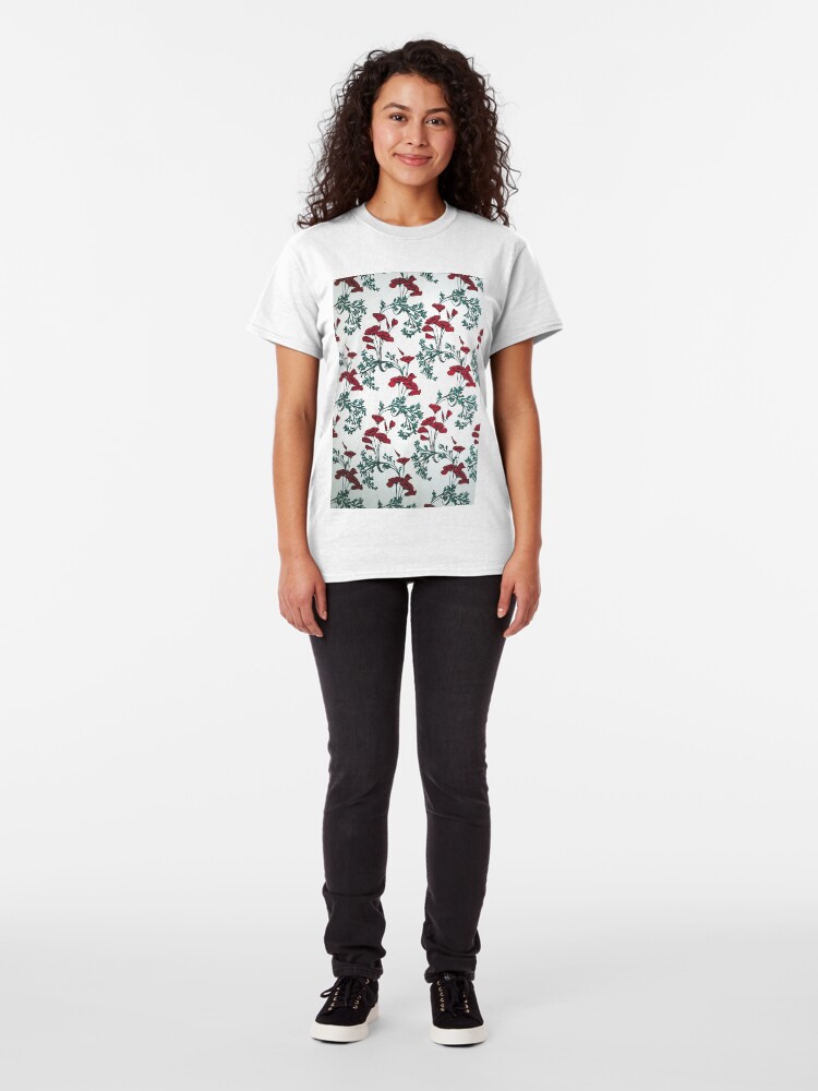 Alternate view of Red Poppies Vintage Victorian Wallpaper Classic T-Shirt