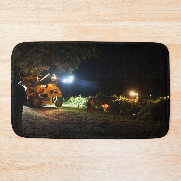 Item preview, Dramatic Night Grape Harvest - Illuminated Mechanical Harvester in Adelaide Hills Vineyard - Magpie Springs designed and sold by MagpieSprings.