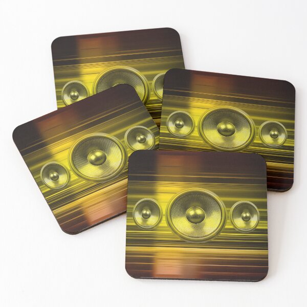 Item preview, Music speakers with gold light streaks designed and sold by steveball.