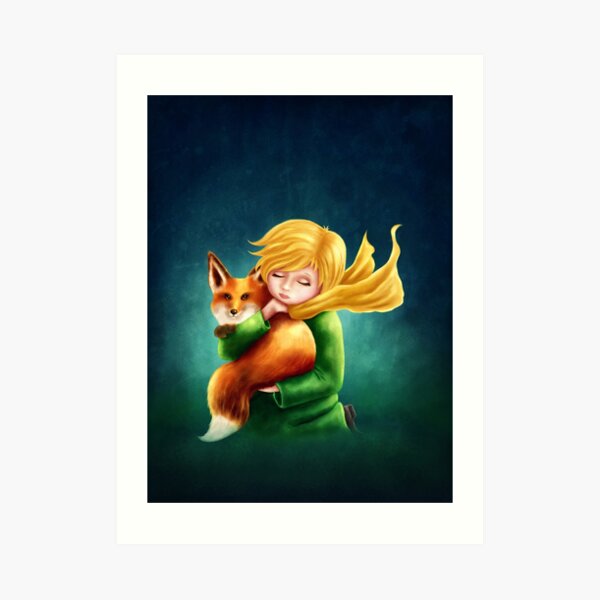 Little Boy and the Fox Kunstdruck