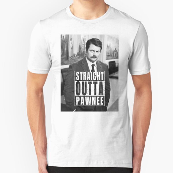 Striaght Outta Pawnee Slim Fit T-Shirt
