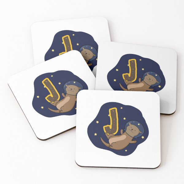 Item preview, Alphabet Letter J Cute Astronaut Otter In Otter Space designed and sold by kidsmonogram.