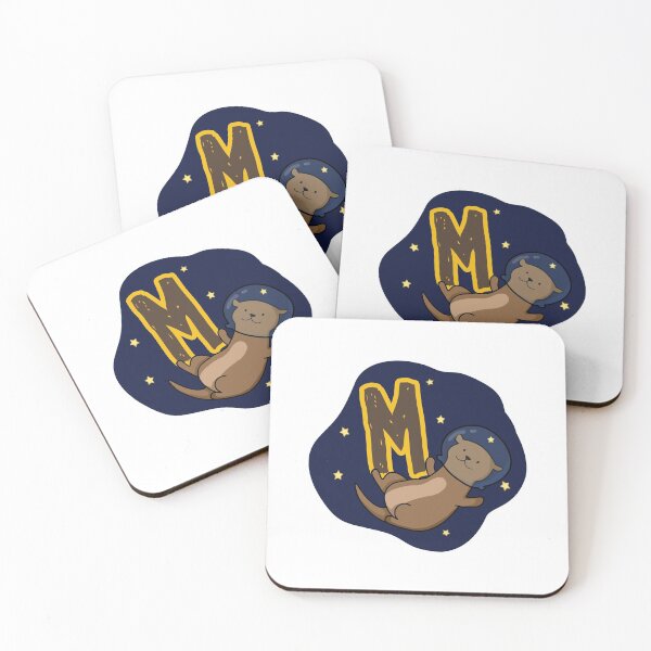 Item preview, Alphabet Letter M Cute Astronaut Otter In Otter Space designed and sold by kidsmonogram.
