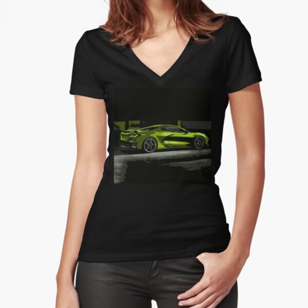 Chevrolet Corvette C8 Fitted V-Neck T-Shirt