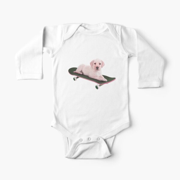 Dog skateboard Long Sleeve Baby One-Piece