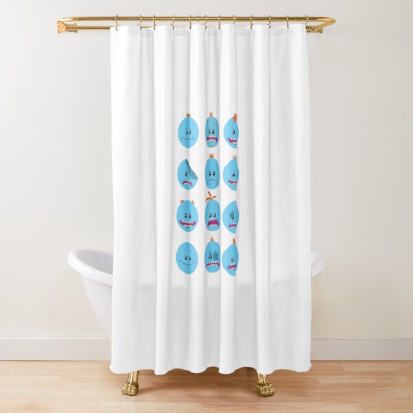The Many Faces Of Meeseeks Shower Curtain