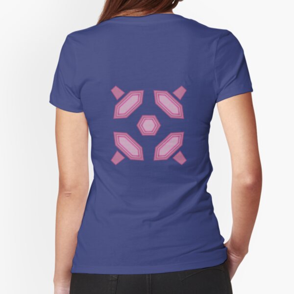 Zero Suit Back Design on Blue Fitted T-Shirt