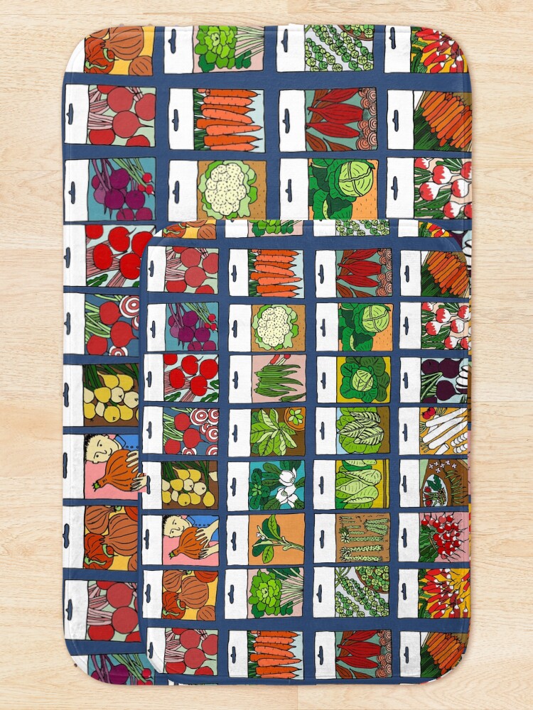 Alternate view of Vegetable seeds pattern Bath Mat
