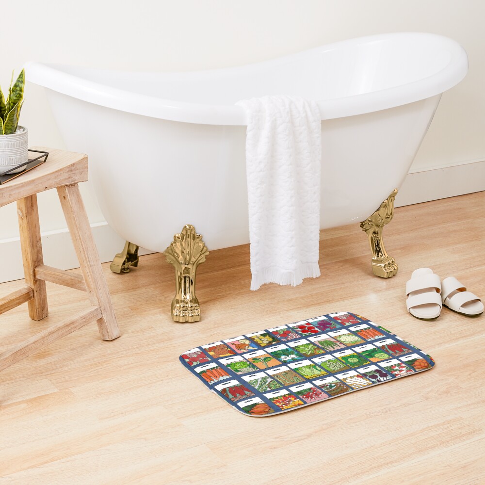 Vegetable seeds pattern Bath Mat