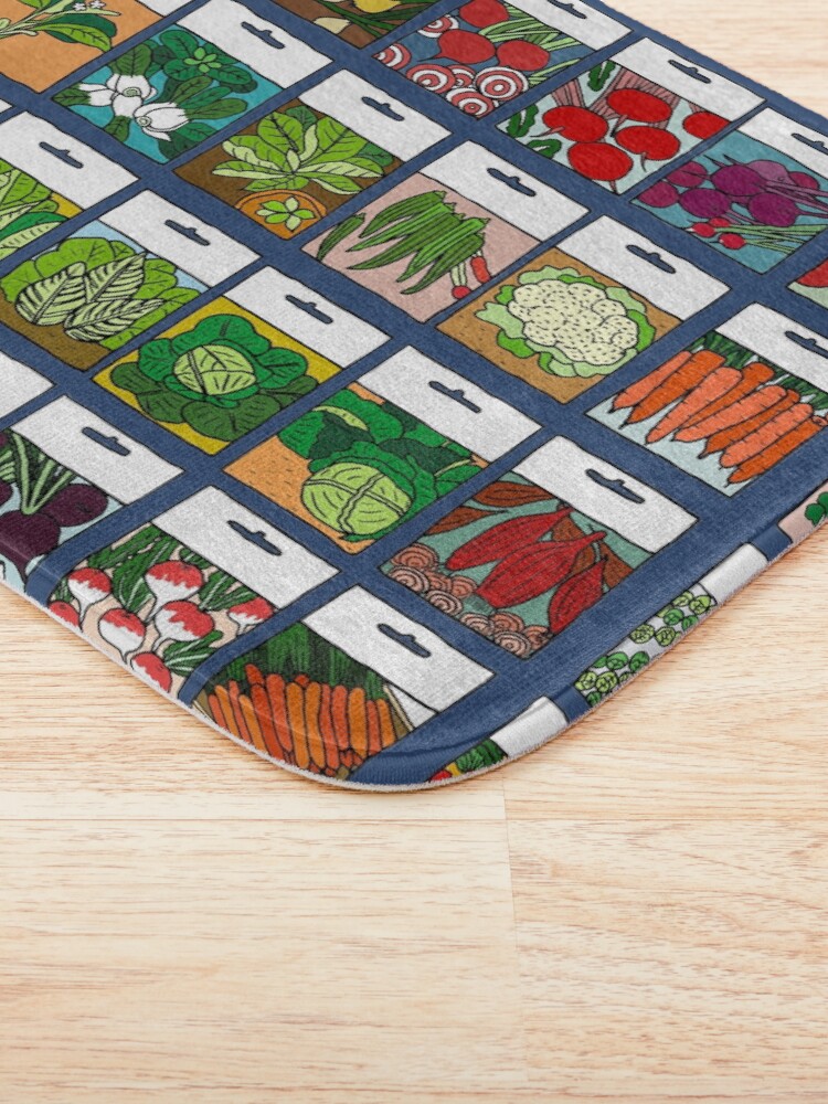 Alternate view of Vegetable seeds pattern Bath Mat