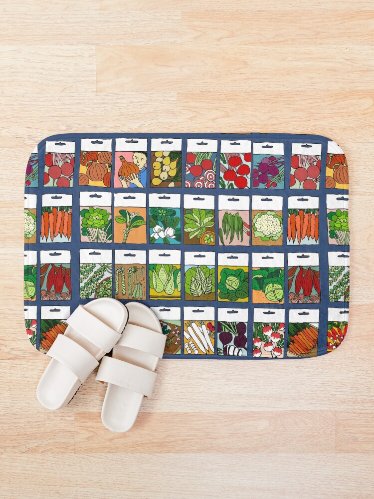 Alternate view of Vegetable seeds pattern Bath Mat