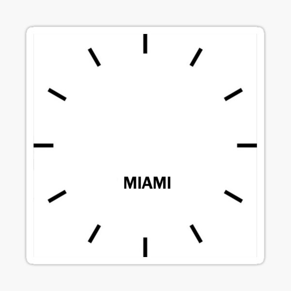 "Miami Time Zone Wall Clock" Sticker for Sale by ghjura Redbubble