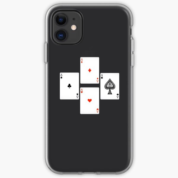 4 aces playing cards iPhone Soft Case