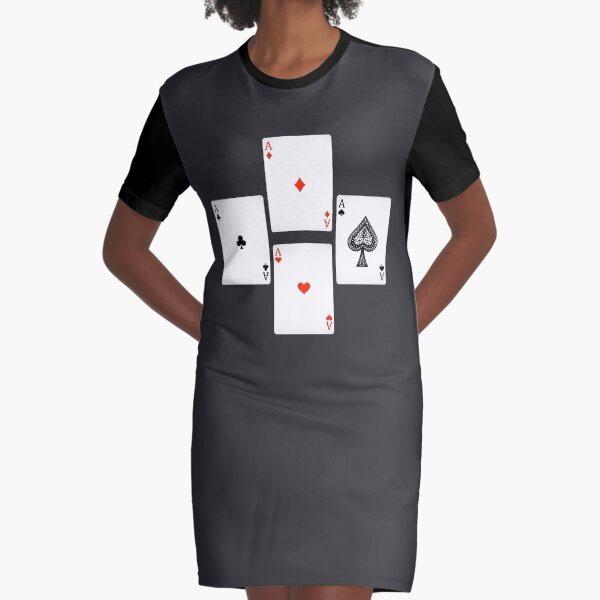 4 aces playing cards Graphic T-Shirt Dress
