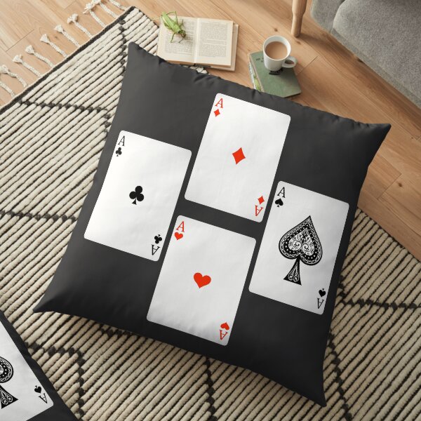 4 aces playing cards Floor Pillow