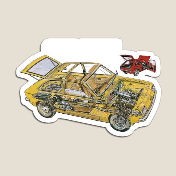 VAUXHALL CHEVETTE HSR LARGE BLACK VERSION . FRIDGE MAGNET 