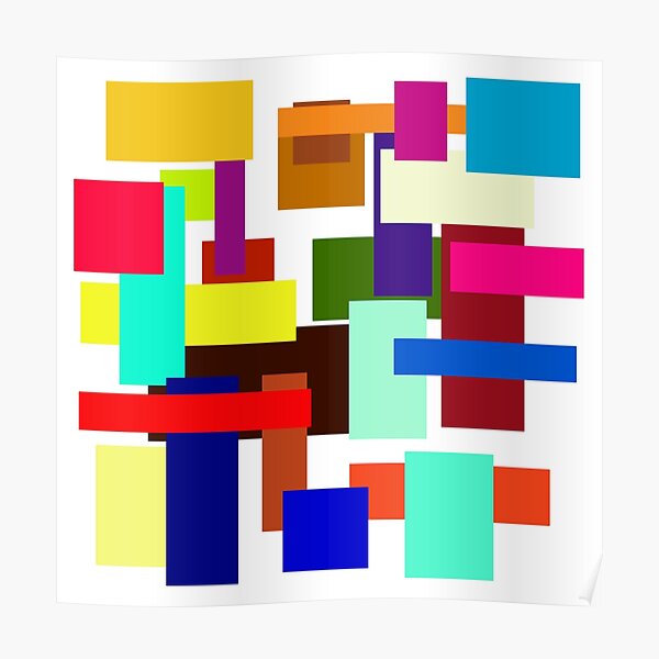 Coloured Rectangles Wall Art Redbubble