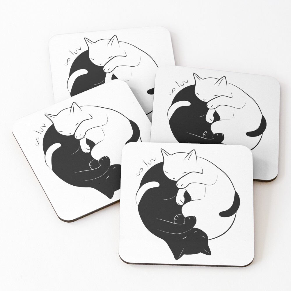 Eternal Cat Love Coasters (Set of 4)