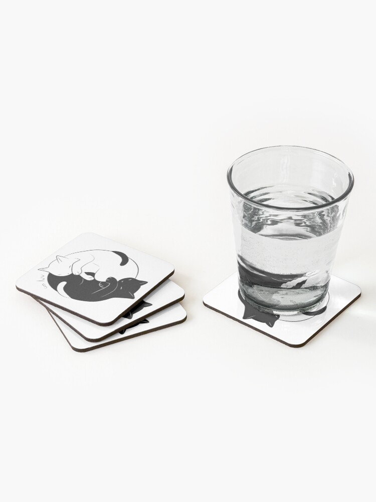 Alternate view of Eternal Cat Love Coasters (Set of 4)