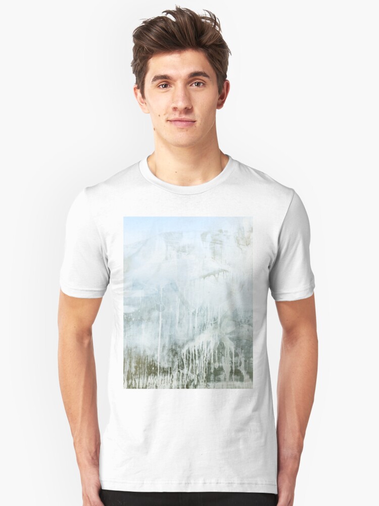 Alternate view of Dirty window glass close up at street Slim Fit T-Shirt