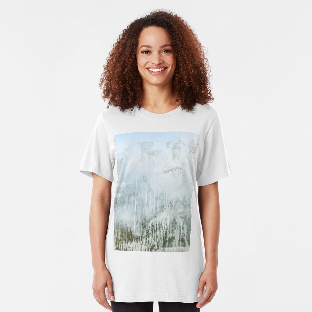 Dirty window glass close up at street Slim Fit T-Shirt
