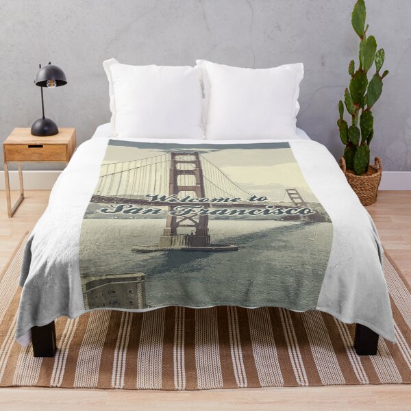 Artikelvorschau, Willkommen an der San Francisco Golden Gate Bridge ✪ Poster im Vintage-Stil entworfen und verkauft von Naumovski.