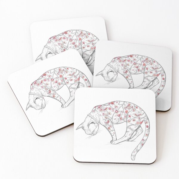 Item preview, Cat in Sakura Tattoo designed and sold by runcatrun.