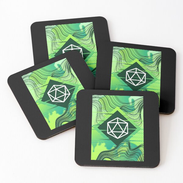 Item preview, Green Glitch Polyhedral D20 Dice Tabletop RPG designed and sold by pixeptional.