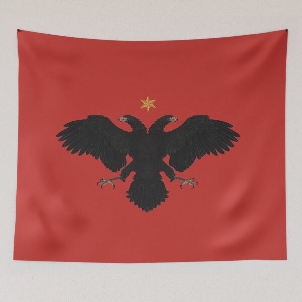 Item preview, Albanian Flag in Red with Illyrian Star designed and sold by Gentian Lulani.