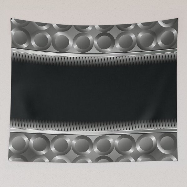 Item preview, Metallic Chrome Circle Accented By Black Stripe Steampunk Pattern designed and sold by infinitygrafix.