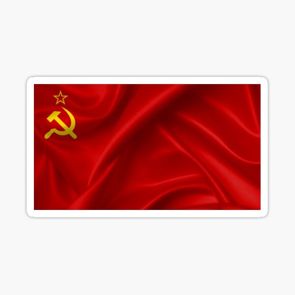 #Flag of the Soviet Union, Soviet Popular #Pictures, #Red Satin #SovietUnion Sticker